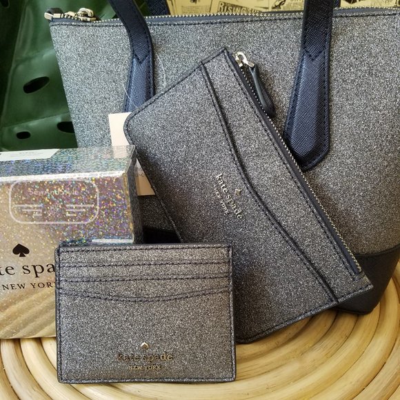 Kate Spade Lola Satchel Large Card Holder Glitter - Picture 6 of 15